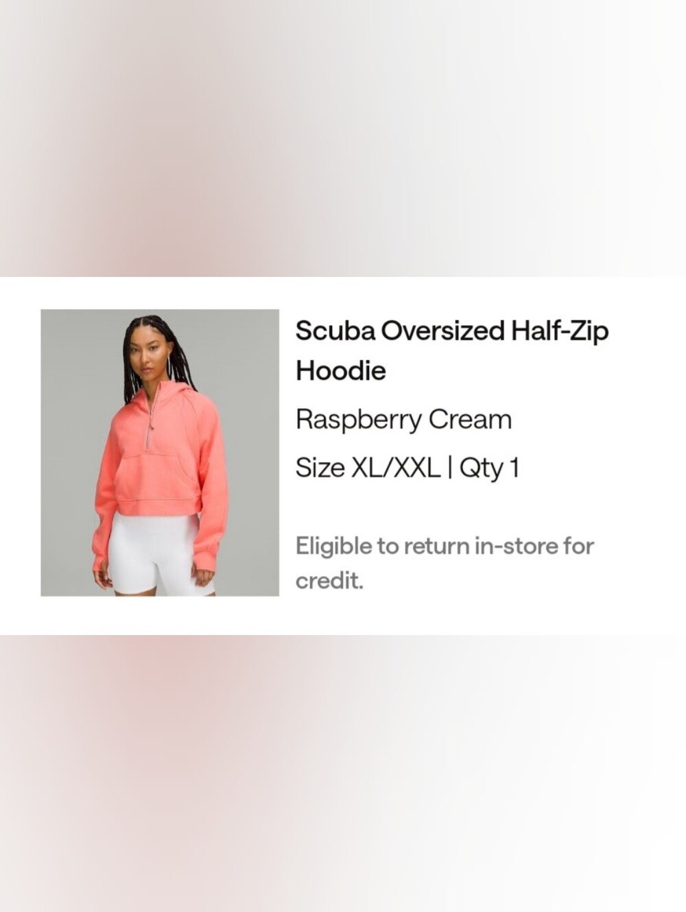 Lululemon Scuba Oversized Hoodie - Raspberry Cream